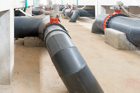 Water pipe in a sewage treatment plant
