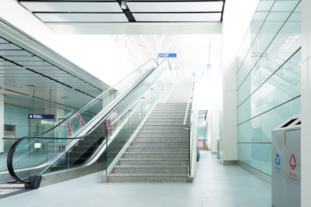 Interior of the airport in pudong shanghai chinaのeditorial素材