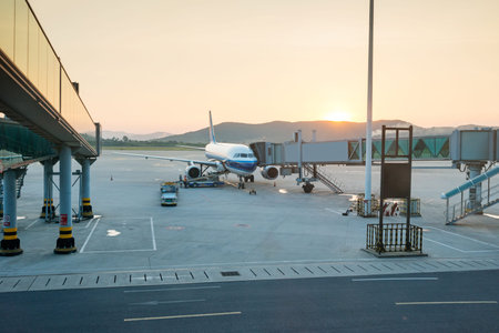 The plane at the airport on loading