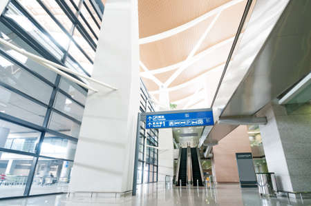 Interior of the airport in pudong shanghai chinaのeditorial素材