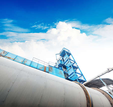 Oil and gas processing plant with pipe line valvesの写真素材