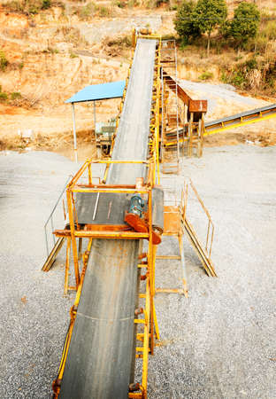 Open pit mining and processing plant for crushed stone, sand and gravel to be used in the roads and construction industryの写真素材