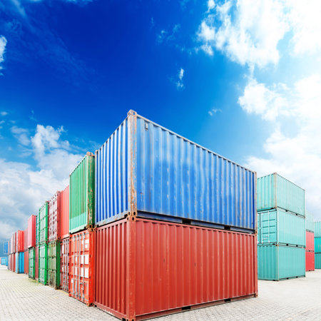 Stack of Cargo Containers at the docks