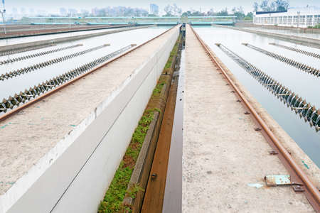 Modern urban wastewater treatment plantの写真素材