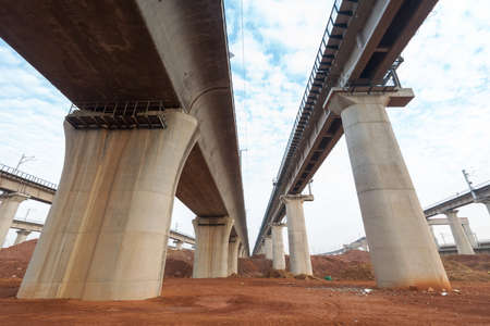 concrete road curve of viaduct in shanghai china outdoor.の写真素材