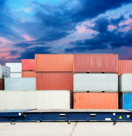 Stack of Cargo Containers at the docks