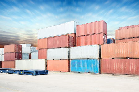 Stack of Cargo Containers at the docks