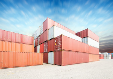 Stack of Cargo Containers at the docks