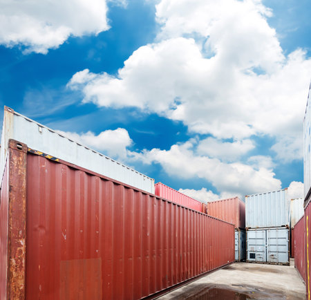 Stack of Cargo Containers at the docks