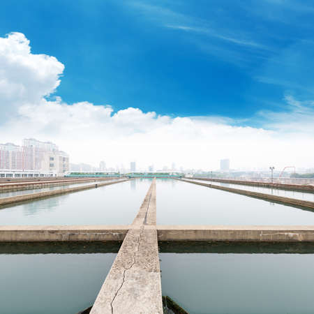 Modern urban wastewater treatment plantのeditorial素材