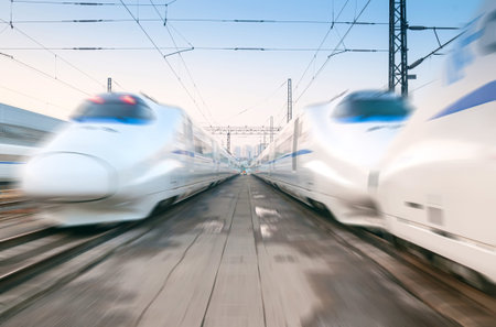 fast moving train