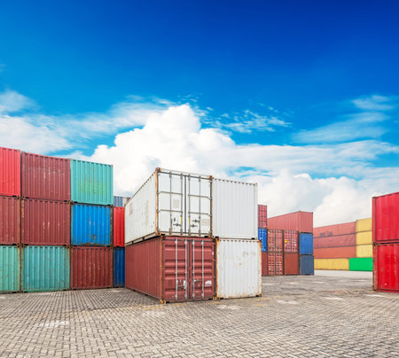 Stack of Cargo Containers at the docks
