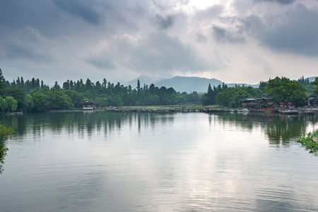 View on the enchanting West Lake, Hangzhou, China