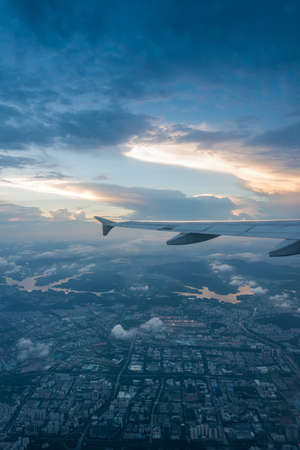 the airplane with blue sky backgroundのeditorial素材