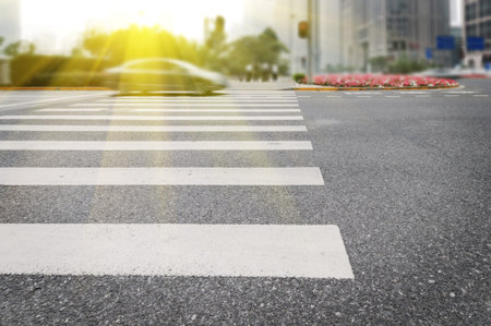 Zebra pedestrian crossing.