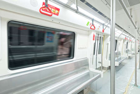 Interior view of a subwayのeditorial素材