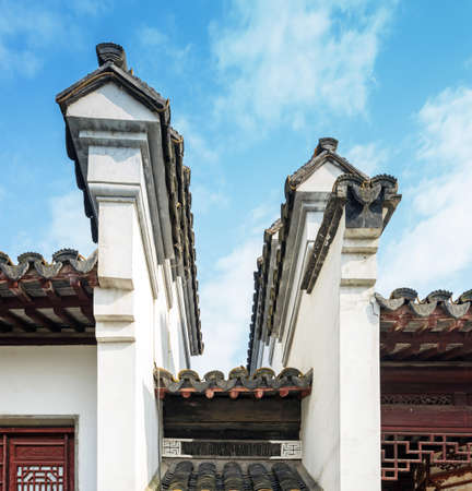 Detail of a Traditional Roof in South Koreaの写真素材