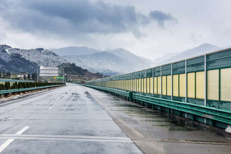 Snowy Highwayの写真素材