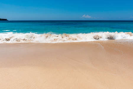 Tropical beach. Padangbai, Bali, Indonesiaの写真素材
