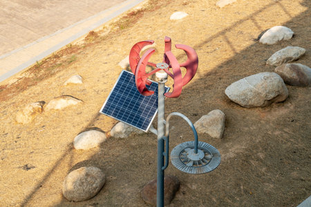 New energy lamp on outdoor road