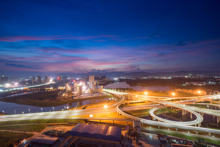 Overpass of the light trails