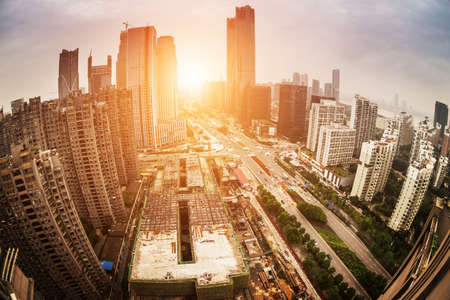 Sunset in the cityの写真素材