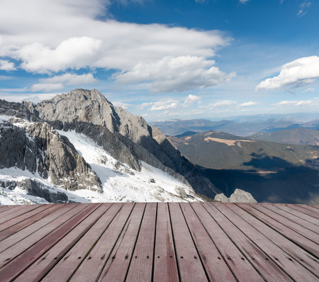 Snow capped mountains