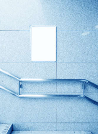 blank billboard on the wall in subway station channelの写真素材