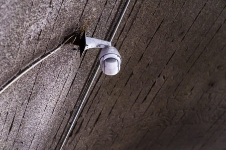 A review of surveillance cameras on dark background