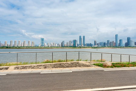 Urban Scenery of Nanchang New District,jiangxi,chinaの写真素材