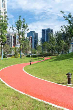 walkway in the modern cityの写真素材