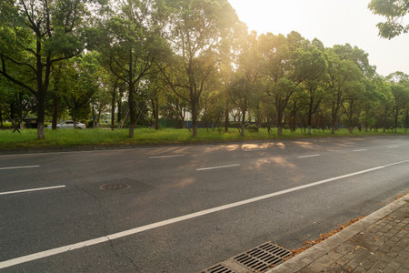 Empty urban roads and buildings in the cityの写真素材