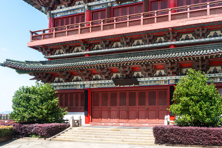 Tengwang Pavilion,Nanchang,traditional, ancient Chinese architecture, made of wood.