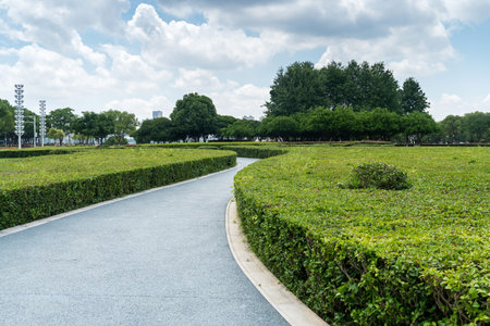 walkway in the modern city