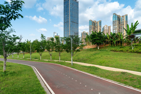 walkway in the modern city
