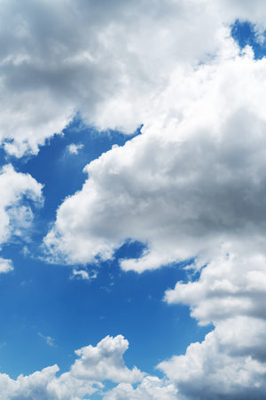 Blue sky with cirrus cloud. It's clearing day and good weather in the morning