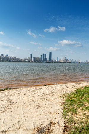 Urban Scenery of Nanchang New District,jiangxi,chinaの写真素材