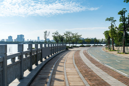 walkway in the modern cityの写真素材