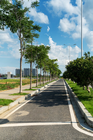 walkway in the modern cityの写真素材