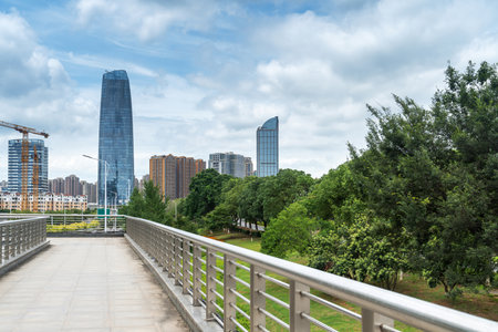 Daytime shot of the city skylineの写真素材