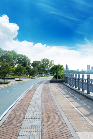 The road of City Park in Chinaの写真素材