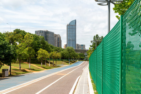 walkway in the modern cityの写真素材