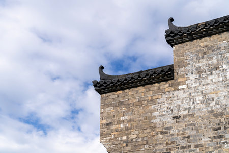 Chinese Ancient Architectural Roof Details of Hui Styleの写真素材