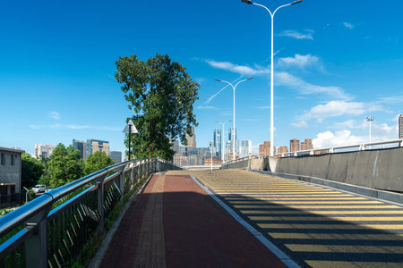 The century avenue of street scene in shanghai Lujiazui,China.