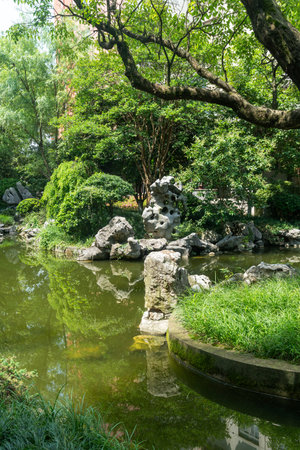 A traditional garden in the Jiangnan styleの写真素材