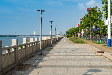 walkway in the modern cityの写真素材