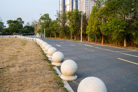 Empty urban roads and buildings in the cityの写真素材