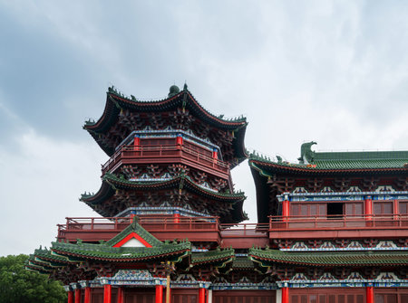 Tengwang Pavilion,Nanchang,traditional, ancient Chinese architecture, made of wood.
