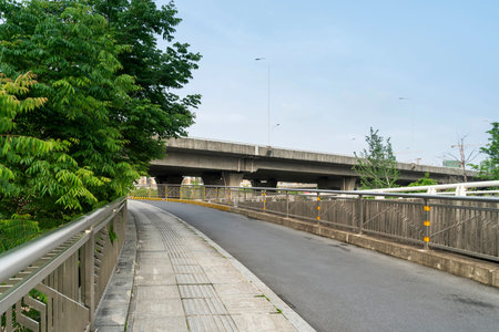 Empty urban roads and buildings in the city