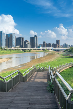 Urban Scenery of Nanchang New District,jiangxi,chinaの写真素材